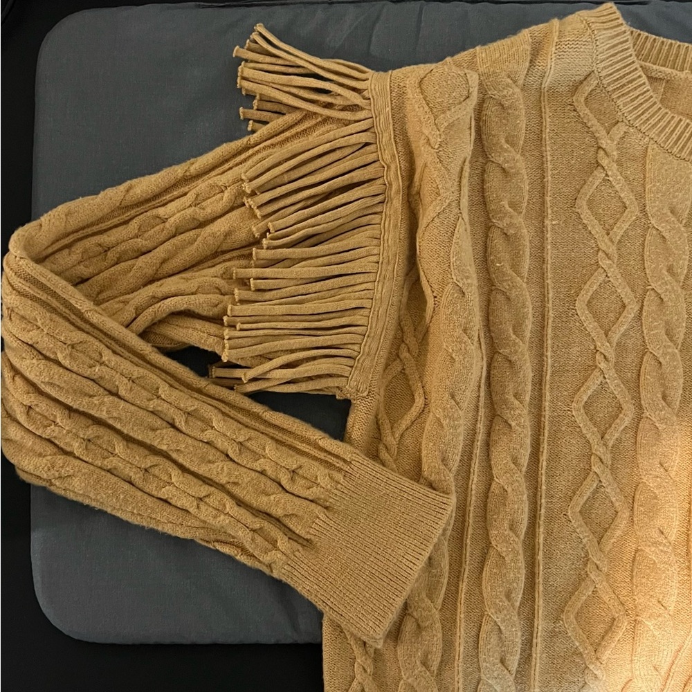 Philosophy Fringe Sleeve Detail super Soft Sweater Viscose Blend - Picture 5 of 7